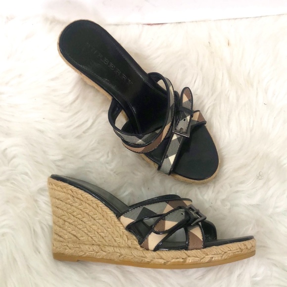 Burberry Nova Check Wedge Espadrilles - Size: 5.5 - Picture 1 of 9